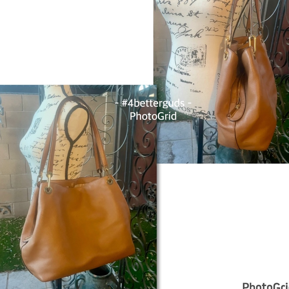 Michael Kors Large Pebbled Leather Satchel Luggage Brown Shoulder Hobo Handbag - Picture 16 of 16
